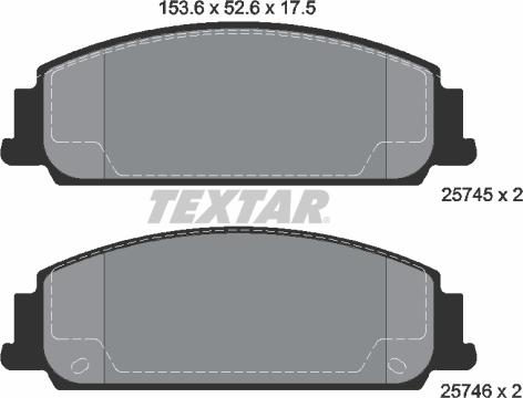 Textar 2574501 - Гальмівні колодки, дискові гальма autocars.com.ua