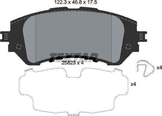 Textar 2582301 - Гальмівні колодки, дискові гальма autocars.com.ua