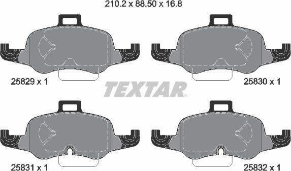 Textar 2582901 - Тормозные колодки, дисковые, комплект autodnr.net