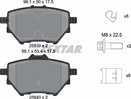 Textar 2583901 - Гальмівні колодки, дискові гальма autocars.com.ua