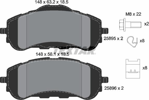 Textar 2589501 - Колодки гальмівні дискові autocars.com.ua