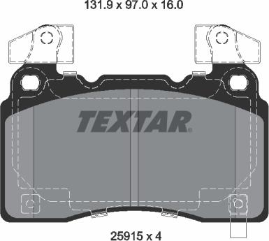 Textar 2591503 - Гальмівні колодки, дискові гальма autocars.com.ua