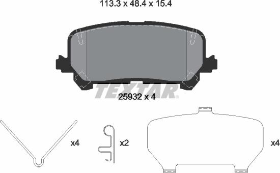 Textar 2593201 - Гальмівні колодки, дискові гальма autocars.com.ua