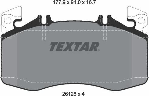 Textar 2612801 - Гальмівні колодки, дискові гальма autocars.com.ua