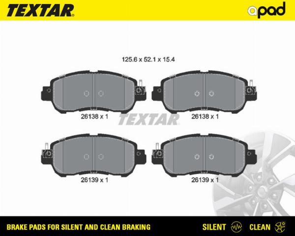 Textar 2613801SC - Гальмівні колодки, дискові гальма autocars.com.ua