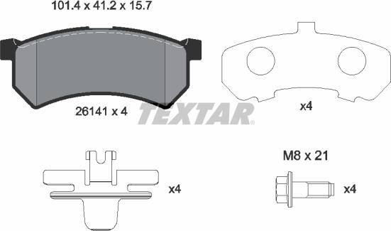Textar 2614101 - Гальмівні колодки, дискові гальма autocars.com.ua