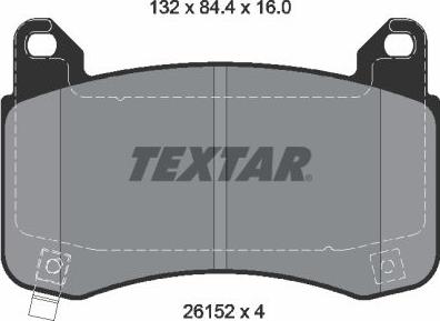 Textar 2615201 - Гальмівні колодки, дискові гальма autocars.com.ua