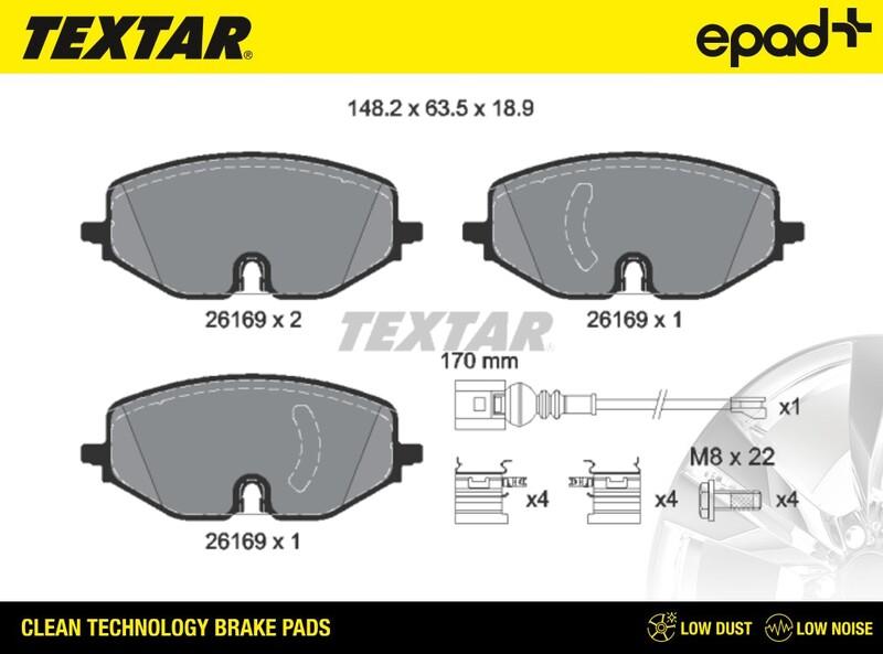 Textar 2616901CP - Гальмівні колодки, дискові гальма autocars.com.ua