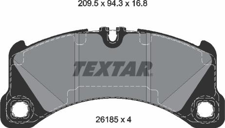 Textar 2618501 - Гальмівні колодки, дискові гальма autocars.com.ua