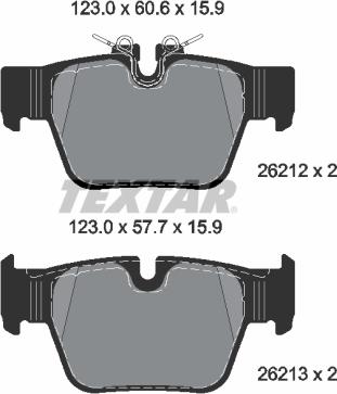 Textar 2621201 - Тормозные колодки, дисковые, комплект avtokuzovplus.com.ua