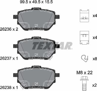 Textar 2623601 - Гальмівні колодки, дискові гальма autocars.com.ua