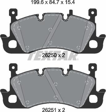 Textar 2625001 - Гальмівні колодки, дискові гальма autocars.com.ua