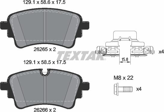 Textar 2626503 - Тормозные колодки, дисковые, комплект avtokuzovplus.com.ua