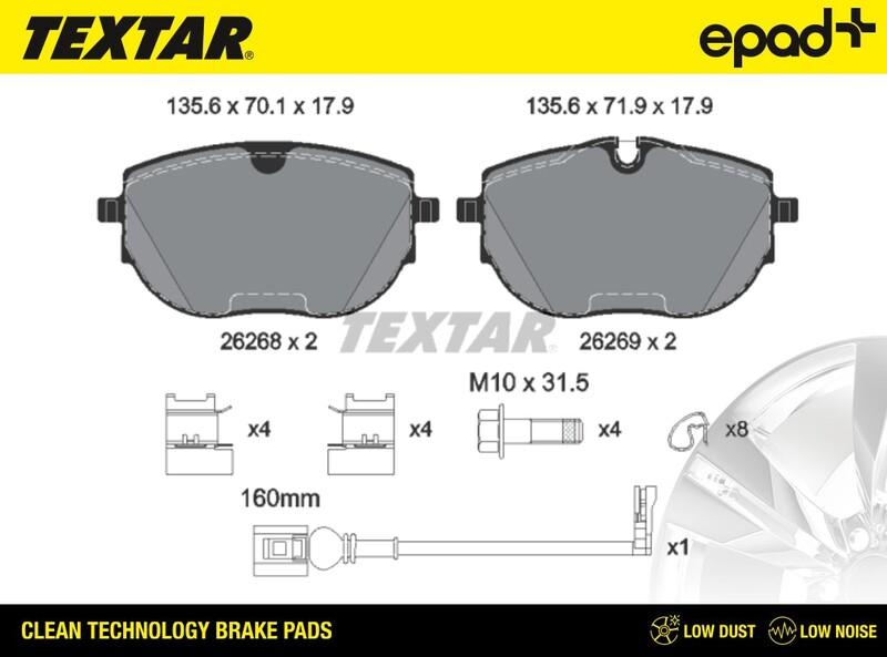 Textar 2626801CP - Гальмівні колодки, дискові гальма autocars.com.ua