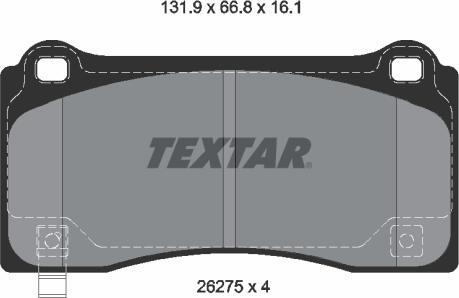 Textar 2627501 - Гальмівні колодки, дискові гальма autocars.com.ua