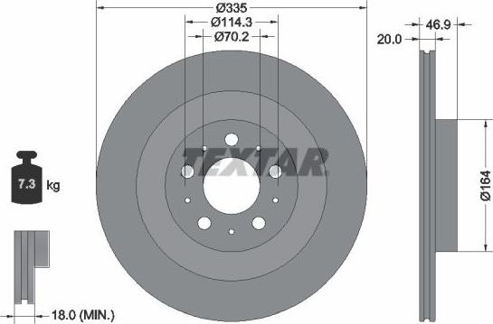 Textar 92352403 - Гальмівний диск autocars.com.ua