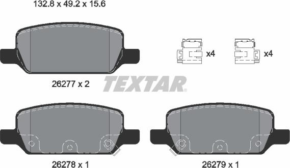 Textar 2627701 - Гальмівні колодки, дискові гальма autocars.com.ua