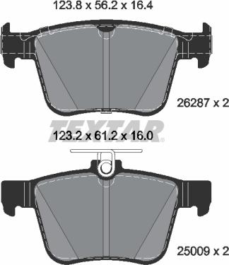 Textar 2628701 - Тормозные колодки, дисковые, комплект autodnr.net