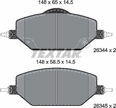 Textar 2634401 - Гальмівні колодки, дискові гальма autocars.com.ua