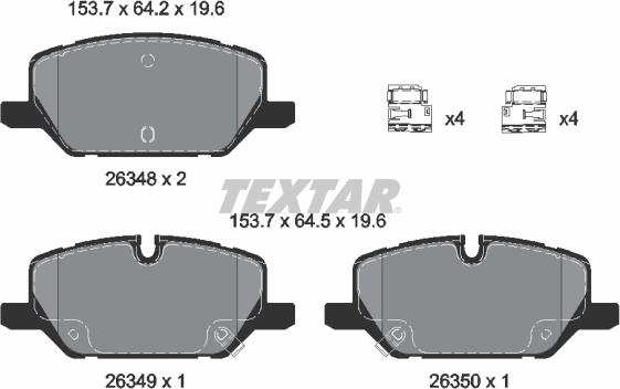 Textar 2634802 - Гальмівні колодки, дискові гальма autocars.com.ua