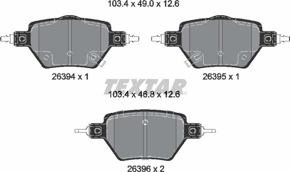 Textar 2639401 - Гальмівні колодки, дискові гальма autocars.com.ua