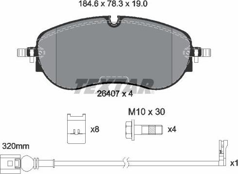 Textar 2640701 - Тормозные колодки, дисковые, комплект autodnr.net