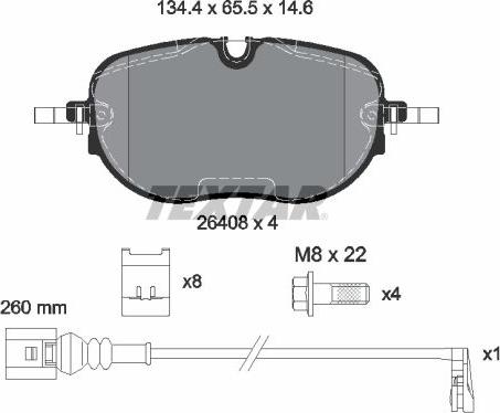 Textar 2640801 - Тормозные колодки, дисковые, комплект autodnr.net