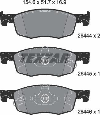 Textar 2644401 - Тормозные колодки, дисковые, комплект autodnr.net