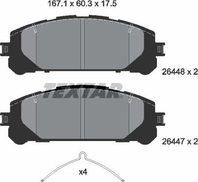Textar 2644801 - Гальмівні колодки, дискові гальма autocars.com.ua