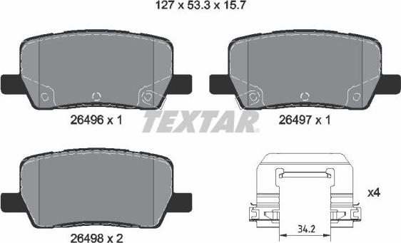 Textar 2649601 - Гальмівні колодки, дискові гальма autocars.com.ua