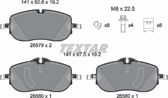 Textar 2657901 - Тормозные колодки, дисковые, комплект autodnr.net