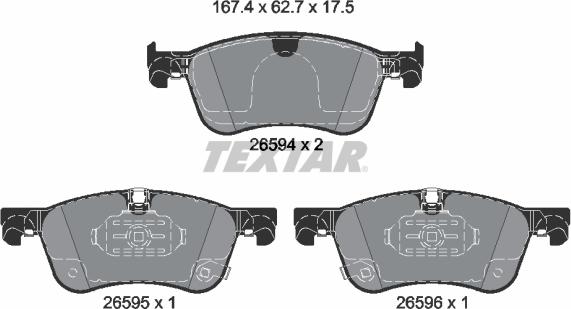 Textar 2659401 - Гальмівні колодки, дискові гальма autocars.com.ua