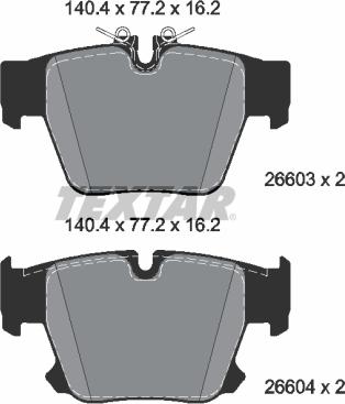 Textar 2660301 - Гальмівні колодки, дискові гальма autocars.com.ua