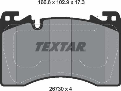 Textar 2673001 - Гальмівні колодки, дискові гальма autocars.com.ua