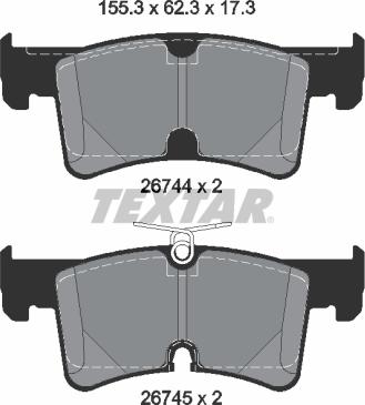 Textar 2674401 - Тормозные колодки, дисковые, комплект autodnr.net