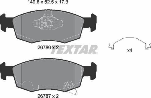 Textar 2678601 - Гальмівні колодки, дискові гальма autocars.com.ua