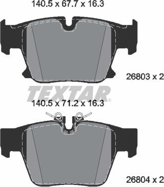 Textar 2680301 - Гальмівні колодки, дискові гальма autocars.com.ua