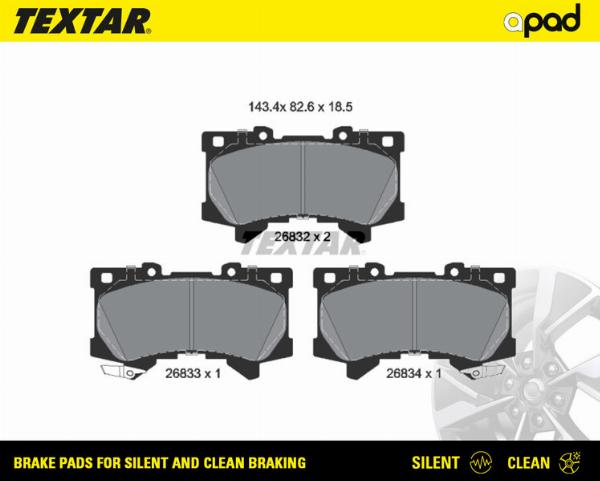 Textar 2683201SC - Гальмівні колодки, дискові гальма autocars.com.ua