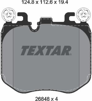 Textar 2684801 - Гальмівні колодки, дискові гальма autocars.com.ua