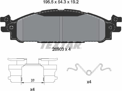 Textar 2690301 - Тормозные колодки, дисковые, комплект avtokuzovplus.com.ua