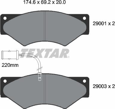 Textar 2900102 - Тормозные колодки, дисковые, комплект avtokuzovplus.com.ua