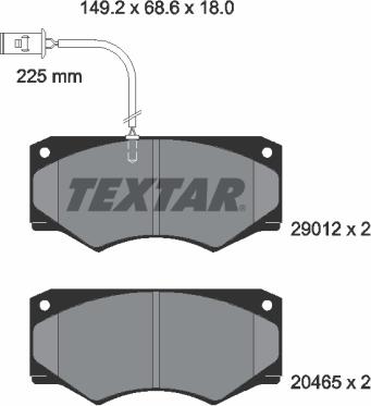 Textar 2901201 - Тормозные колодки, дисковые, комплект avtokuzovplus.com.ua