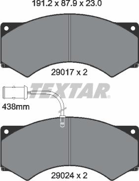 Textar 2901704 - Гальмівні колодки, дискові гальма autocars.com.ua