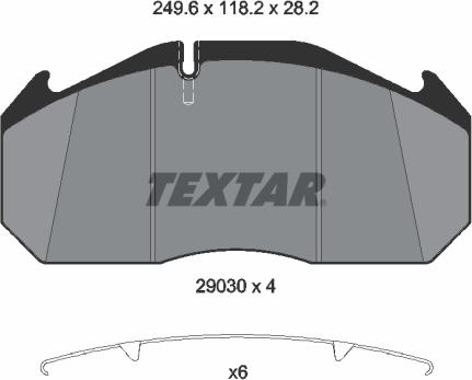 Textar 2903007 - Гальмівні колодки, дискові гальма autocars.com.ua