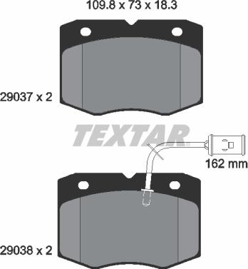 Textar 2903701 - Тормозные колодки, дисковые, комплект autodnr.net