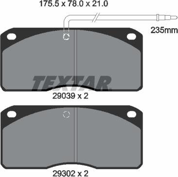 Textar 2903902 - Тормозные колодки, дисковые, комплект autodnr.net