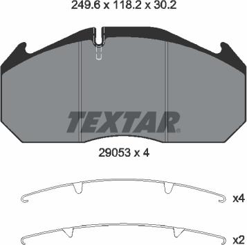 Textar 2905301 - Тормозные колодки, дисковые, комплект avtokuzovplus.com.ua