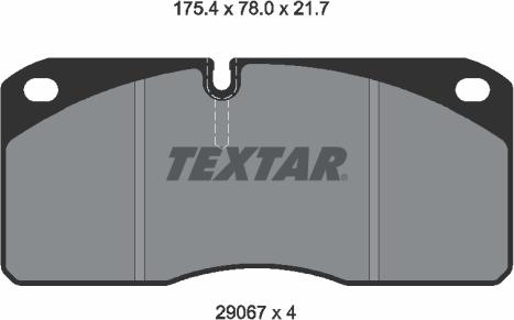 Textar 2906705 - Гальмівні колодки, дискові гальма autocars.com.ua