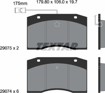 Textar 2907503 - Тормозные колодки, дисковые, комплект avtokuzovplus.com.ua