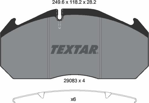 Textar 2908302 - Тормозные колодки, дисковые, комплект autodnr.net